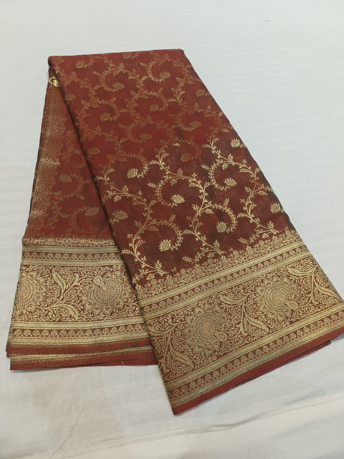 Maroon-Thread Weaving-Banaras Tissue Saree