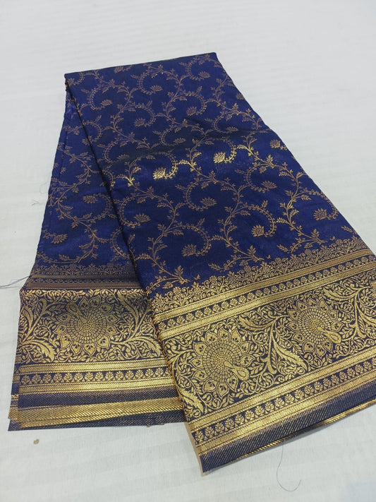 Blue-Thread Weaving-Banaras Tissue Saree
