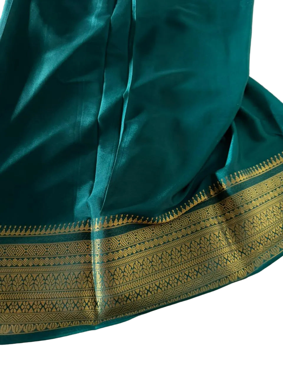 Green-Mysore Crepe Silk Saree