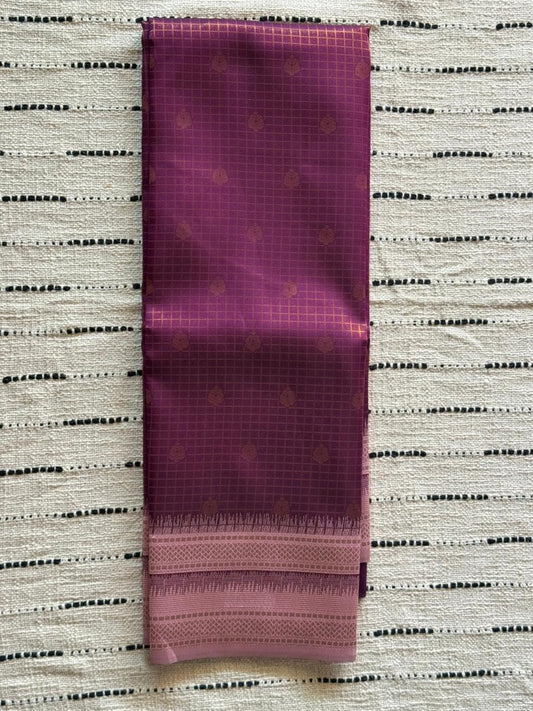 Royal Plum n Lilac Border-Checks-Silk Saree
