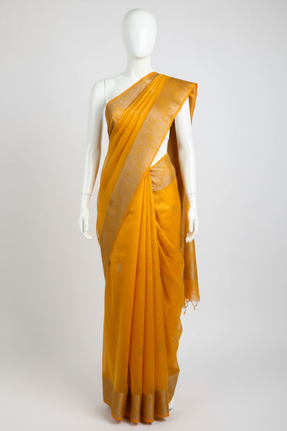 Yellow-Banarasi Space Silk Saree