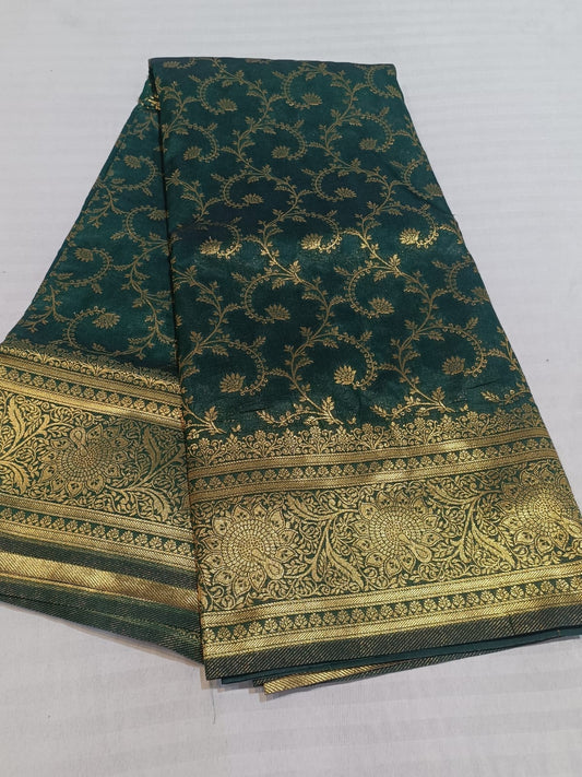 Green-Thread Weaving-Banaras Tissue Saree