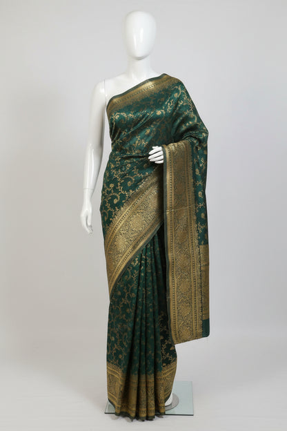 Green-Thread Weaving-Banaras Tissue Saree