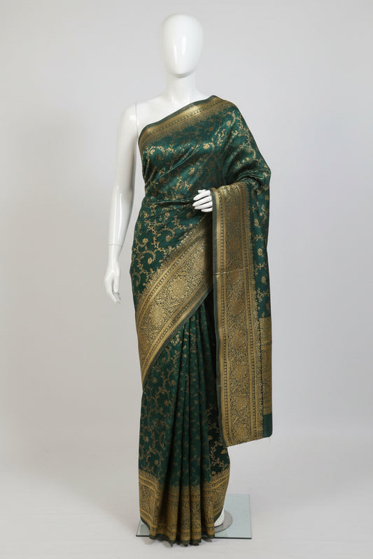 Green-Thread Weaving-Banaras Tissue Saree