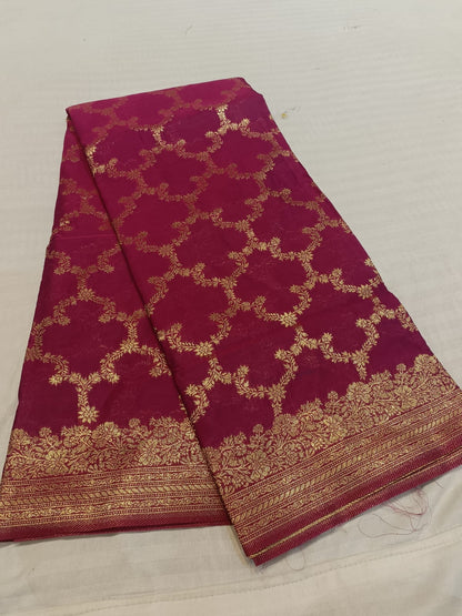 Pink-Thread Weaving-Banaras Tissue Saree