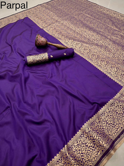 Purple-Weaving Pallu-Banarasi Silk Saree