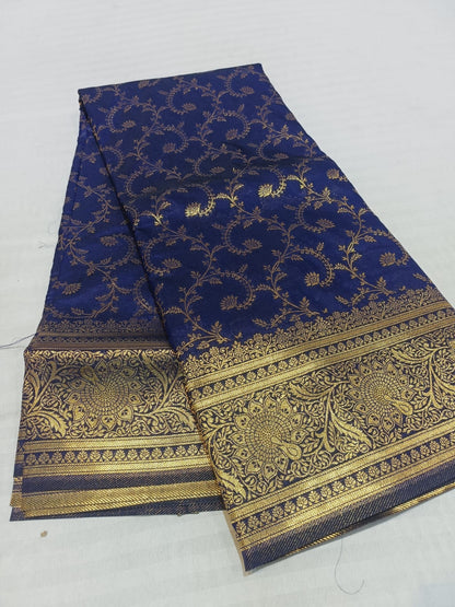 Blue-Thread Weaving-Banaras Tissue Saree