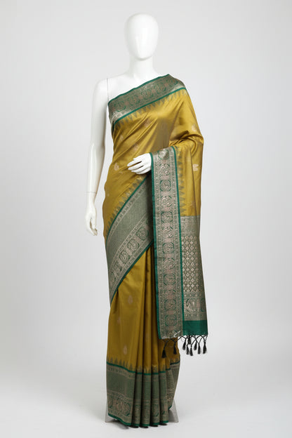 Green-Butta Design-Kanchivaram Soft Silk Saree