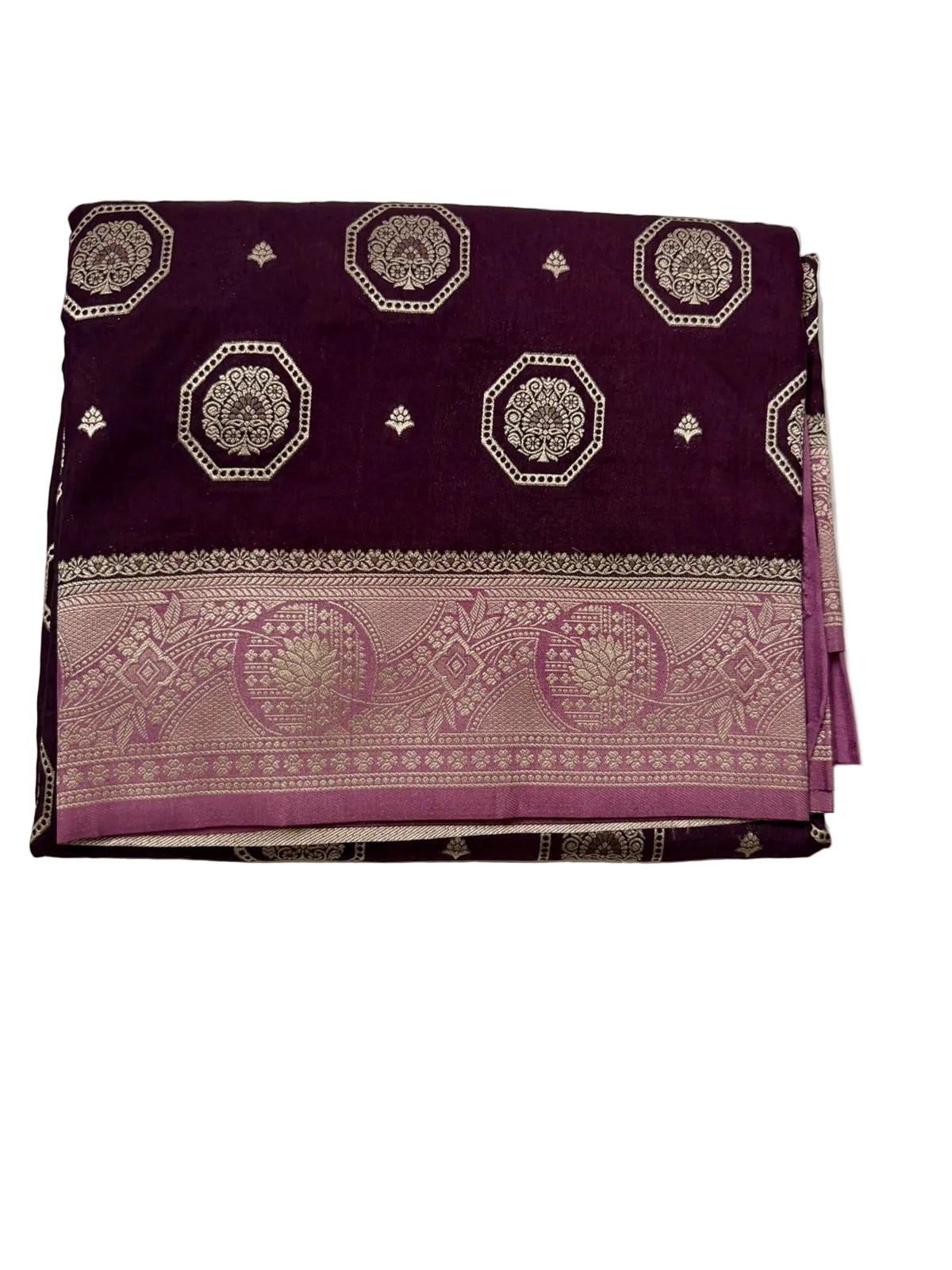 Purple n Lilac-Butta Design-Banarasi Crepe Silk Saree