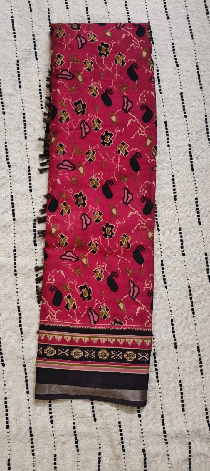 Red n Black-Maheshwari Saree