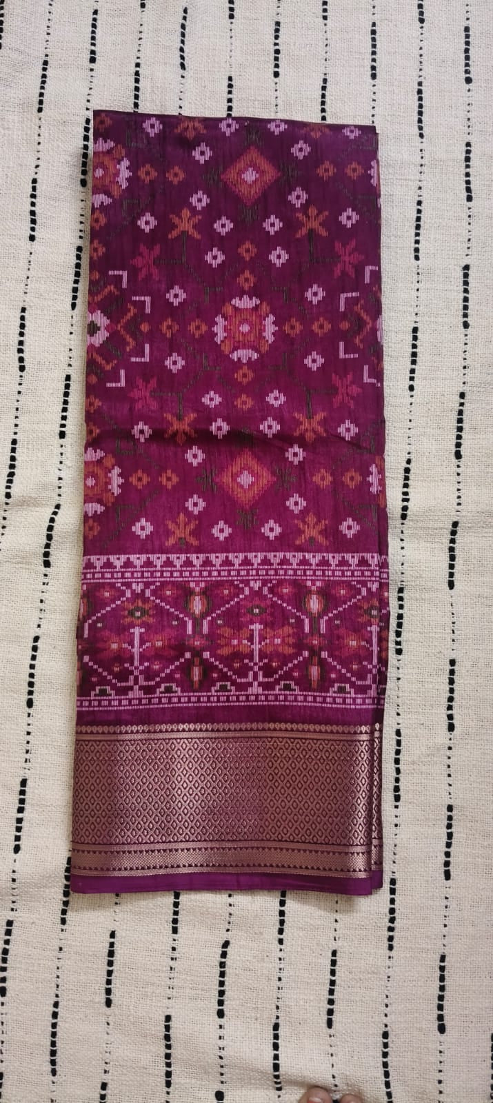 Burgundy-Pochampalli Design-Sithara Saree