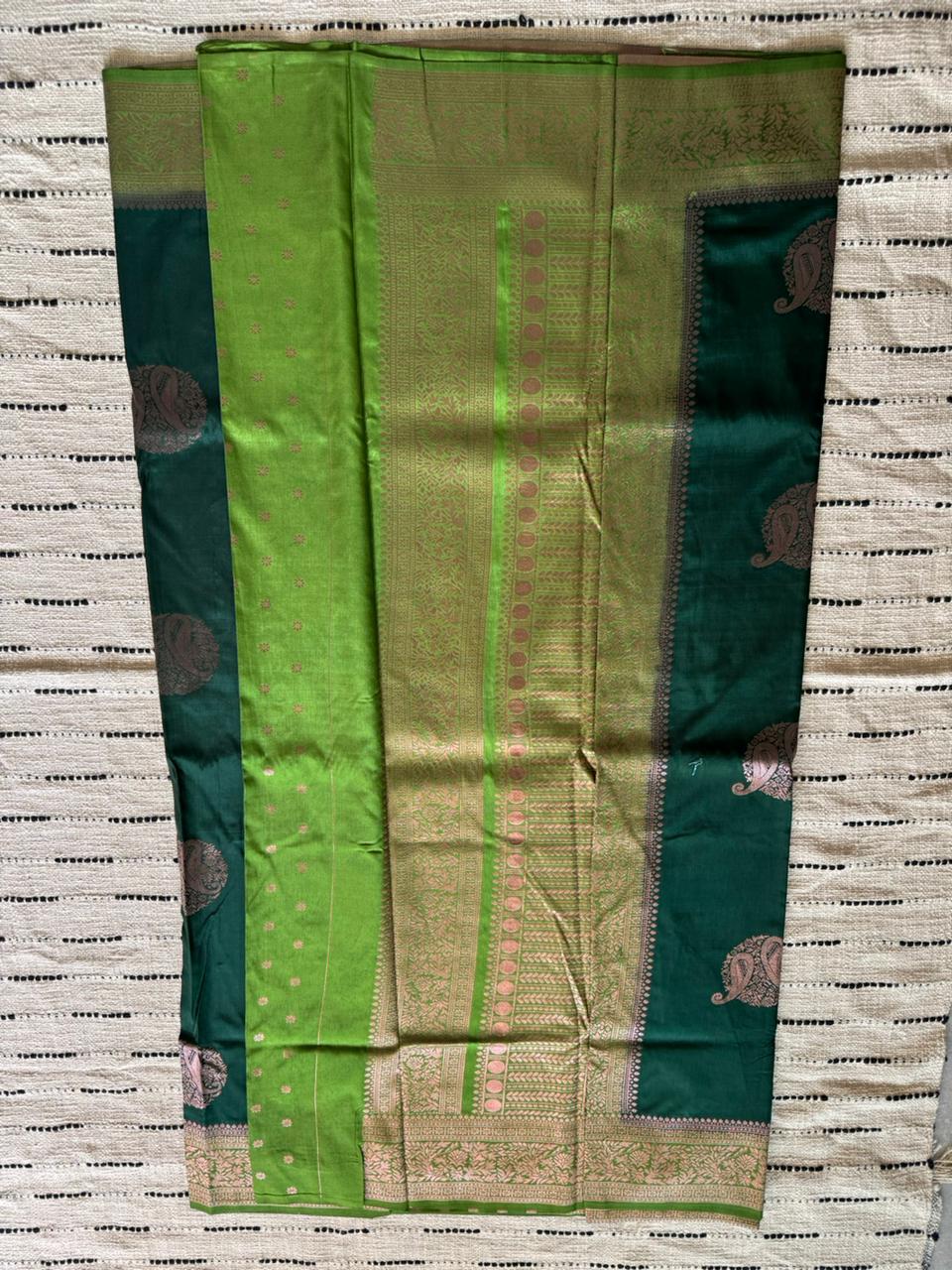 Dark Green-Masharu Design-Soft Silk Saree