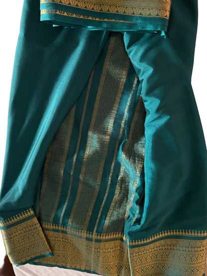 Green-Mysore Crepe Silk Saree