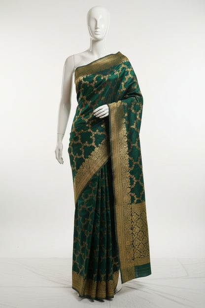 Green-Thread Weaving-Banaras Tissue Saree