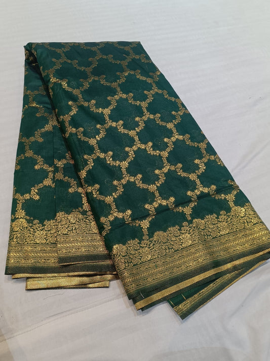 Green-Thread Weaving-Banaras Tissue Saree