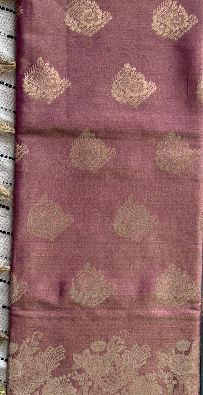 Onion Pink-Tissue Saree