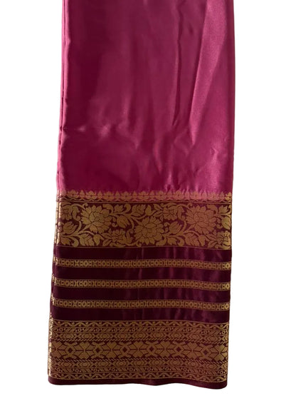 Purple n Burgundy-Mysore Crepe Silk Saree